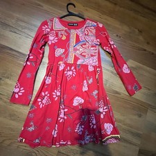 Desigual Kinder 9/10  Jahre Bunt  Kleid Pailletten Makel