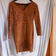 schönes Langarmkleid in Lederoptik Gr. M