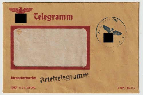 Reich int brieftelegramm - +3.,