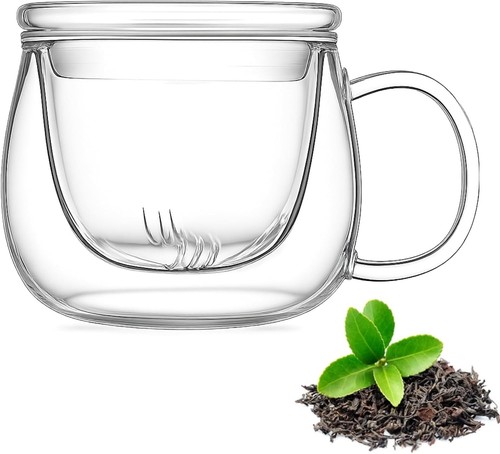 Teeglas mit sieb und deckel - teeglas,