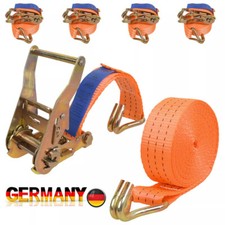 4 x Spanngurte mit Ratsche und Haken 6m 2500kg TÜV GS Ratschengurte DE 2.5t DHL
