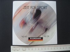 JUNGHANS ZEIT FÜR SPORT Zeitmessung Sticker Aufkleber Reklame Werbung