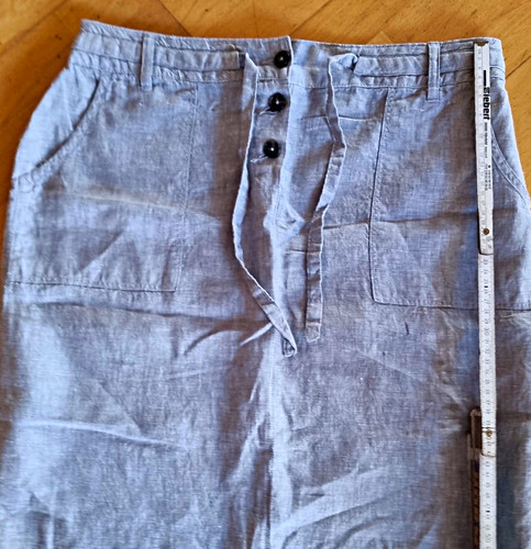 Damen rock leinen chambray - rock..., leinen/chambray