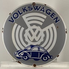 Volkswagen Emailschild - Ø 50 cm (19,7") - Retro Vintage Garage Werbung Deko
