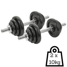 Kurzhantel 2x10 kg Gusseisen Gewichte Hanteln Set  mit Sternverschlüssen 20kg