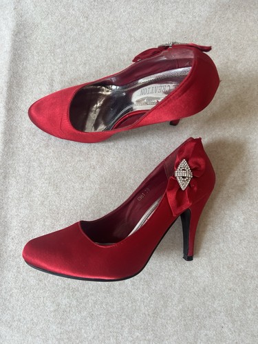 Damen satin pumps rot - rot, 38