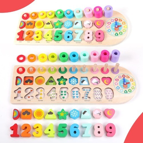 Holzpuzzles mit lernuhr - holzpuzzles,