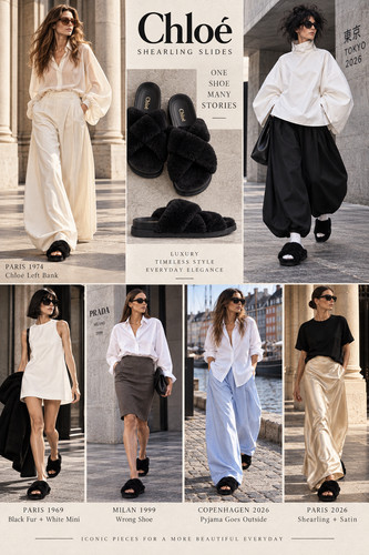 Chloé shearling slides - chloé,