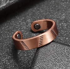 Kupfer Ring mit Magneten Gravur Hypoallergen Herren Damen Verstellbar Heilung