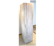 Drehtürenschrank 1-türig Schrank Kleiderschrank Garderobe Eiche Rauch Holz 97896