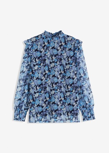Chiffonbluse mit stehkragen - chiffonbluse,