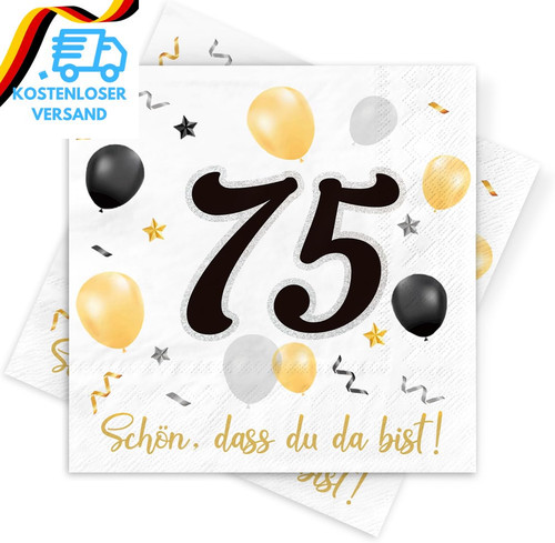 Servietten geburtstag 30 - 75., geburtstag,