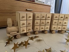 Großer Holz  Weihnachtszug Deko-Set –XL-Version perfekt als Adventskalender… 24