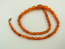 alte Bernsteinkette Honigbernstein Butterscotch 28 gr  mit Verschluss (2302)