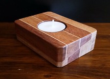 Teelichthalter Kerzenhalter Holz Cumaru Handwerkskunst rustikal Deko Geschenk