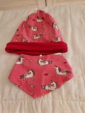 TCM KINDER MÄDCHEN MÜTZE UND DREIECKSTUCH TCHIBO HALSTUCH EINHORN 