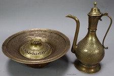 antik Messing Waschgarnitur Afghanistan antique brass Ewer Pitcher & Basin set A