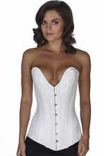 Corsage Korsett Weiß Leder