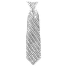 Paillettenkrawatte Silberl