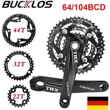 Mountain Fahrrad Kurbelgarnitur 44-32-22 Zähne Kettenblatt 9-fach für Shimano DE