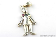 Clown Anhänger 333 er Gelbgold Smaragd Rubin Saphir -