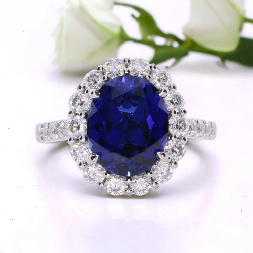 Karat oval blauer saphir - 4,