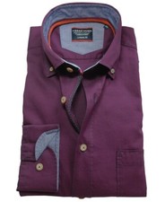 Langarmhemd Freizeithemd Casamoda Struktur in dunkelblau weinrot oliv Gr. M-L-XL