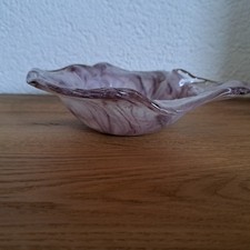 Kaspar Bleikristall Schale Single Art mundgeblasen rosa/weiss 