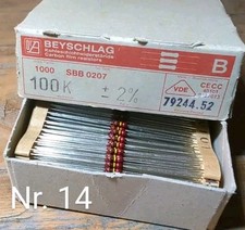 200x BEYSCHLAG SBB0207  WIDERSTÄNDE 100 KΩ ±2% NOS OVP