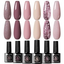 UV Nagellack Set, 6 Nude