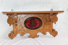 Historismus Nussbaum Wandregal mit Bild Bücherregal Konsole Gründerzeit u1880