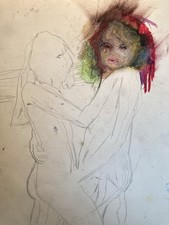 Porträtmalerei Mann Gouache