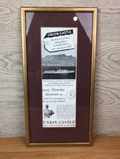 Union Castle Magazin Reklame gerahmt 9 x 18 