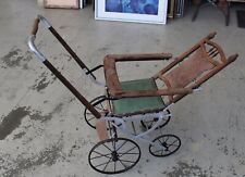 D13/ alter Puppenwagen Kinderwagen , Holz + Metall - wohl restauriert 73x38x85/H