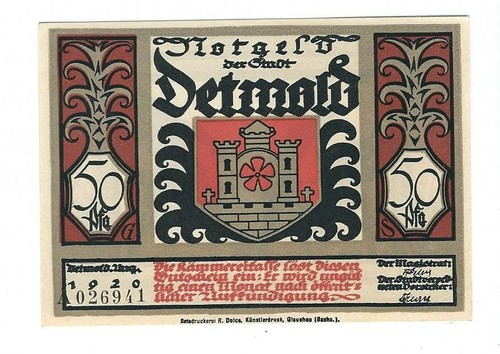 Notgeld detmold stadt - notgeld,