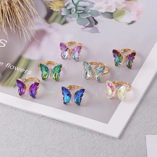 Damen kristall ring - kristall,