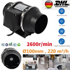 100mm Rauchabzug Rohrventilator Abluftventilator Kanalventilator Leise Lüfter