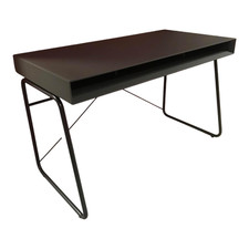 Hülsta Schreibtisch Modell HO 130 Lack Supermatt Nachtgrau Kufen Schwarz