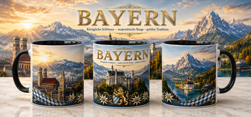 Bayern souvenir tasse - bayern, schwarz
