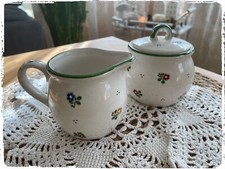 3 tlg. Set von Pfalzkeramik, Garmisch mit Streublümchen,  handdekoriert