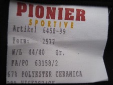 PIONIER Sportive Hose NEU schwarz Gr. 118   W44 L40  Ceramica Langgröße  44/40