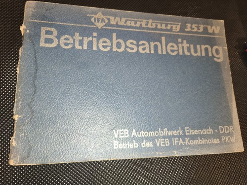 Betriebsanleitung wartburg 353 - wartburg,