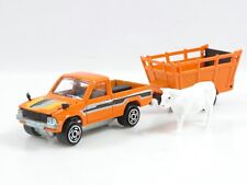 A-09/ Majorette 1:56 Nr. 287 Toyota Pickup mit Rindertrailer Orange 