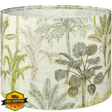 13" Tropical Palm Drum Lamp