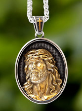 316L Edelstahl Jesus  Anhänger mit Kette - Halskette Edelstahl 60 cm Jezus