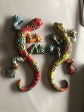 Zwei Keramik Wand Eidechsen 