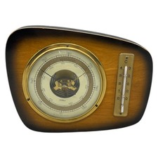 Fischer Barometer DDR Thermometer Wetterstation Hygrometer Holz Vintage Retro