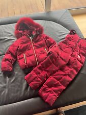 Warme Winterset: Daunenjacke mit echtem Racoon Pelz + Daunenhose, Gr. 8-9 Jahre