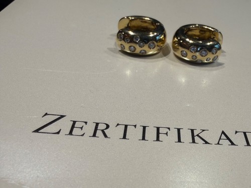 750 gelbgold kreolen mit - mit, 18