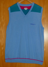 Adidas Herren Pullunder Fb.Blau Gr.L Print V-Ausschnit Baumwolle Neu Top !